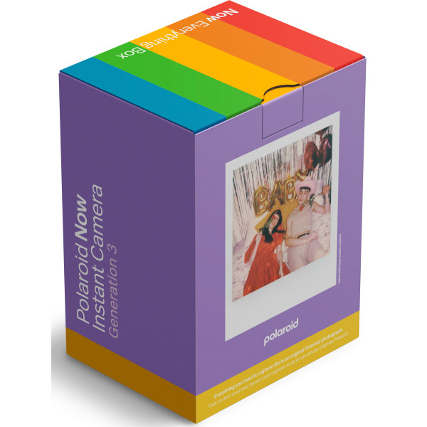 Фото - Фотокамера миттєвого друку Polaroid Now Gen 3 Pebble White + Color Film Bundle (8 photos) (6573)
