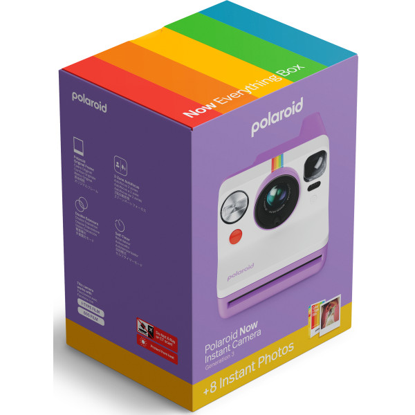 Фото - Фотокамера миттєвого друку Polaroid Now Gen 3 Pebble White + Color Film Bundle (8 photos) (6573)