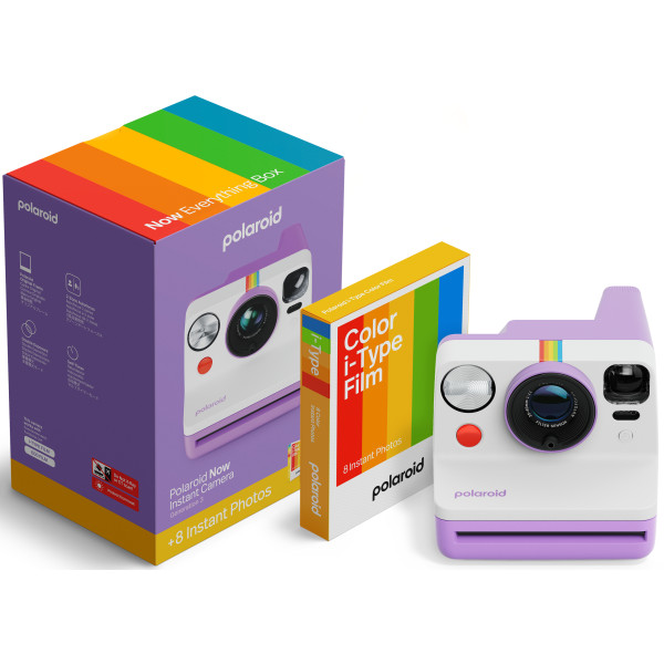 Фото - Фотокамера миттєвого друку Polaroid Now Gen 3 Pebble White + Color Film Bundle (8 photos) (6573)