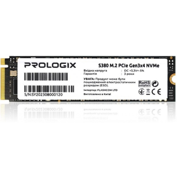 Фото - SSD-накопитель внутренний ProLogix S380 256GB M.2 2280 PCIe 3.0 x4 NVMe TLC (PRO256GS380)