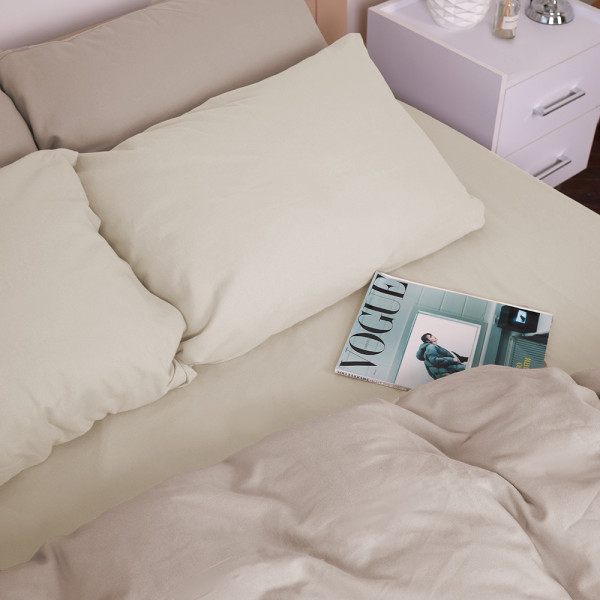 Фото - Комплект постільної білизни MirSon 007-004 Milk/Cappuchino 2x143x210 см (2200009659454)