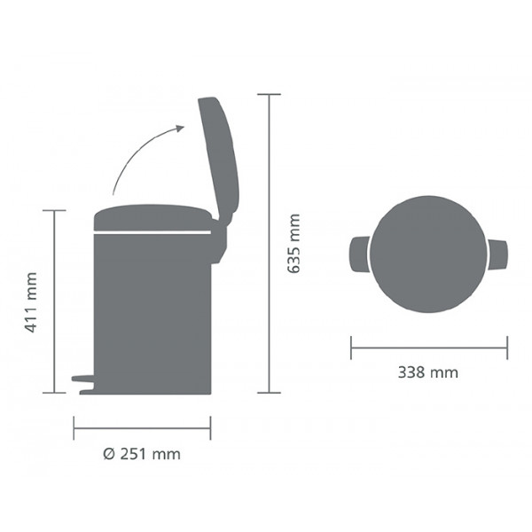 Фото - Бак для сміття з педаллю Brabantia Pedal Bin 12 л 113604