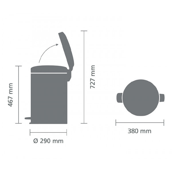 Фото - Бак для сміття з педаллю Brabantia Pedal Bin 20 л 111907