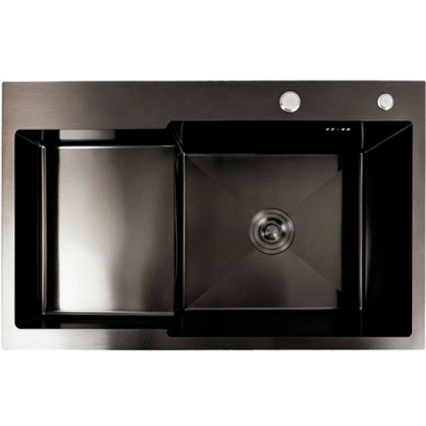 Фото - Мойка кухонная VALESO CM 78x50C R PVD черная Handmade с углубленной полкой (3.0/0.8)