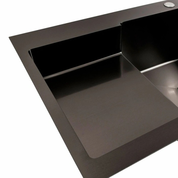 Фото - Мойка кухонная VALESO CM 78x50C R PVD черная Handmade с углубленной полкой (3.0/0.8)