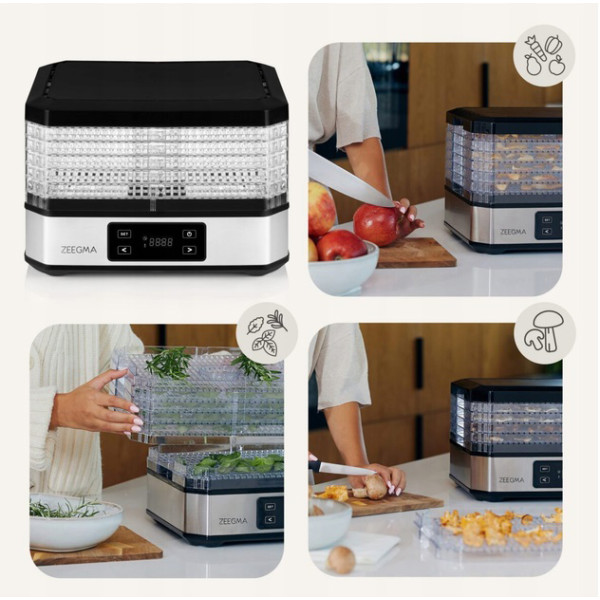 Фото - Сушарка для фруктів та овочів Zeegma DRY CHEF SILVER