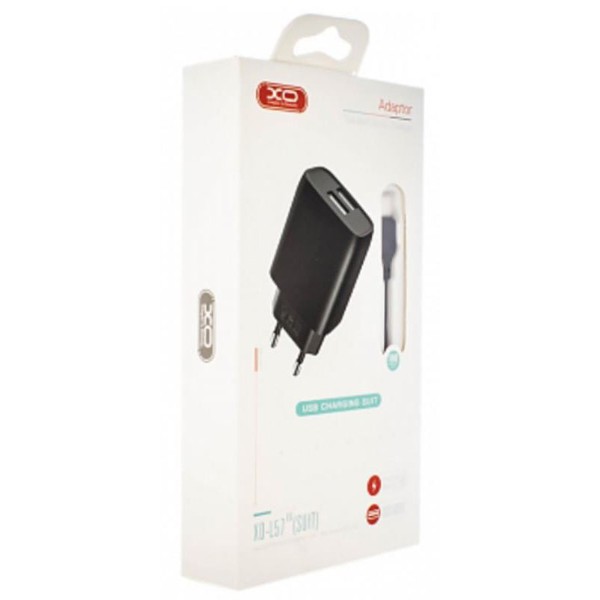 Фото - Сетевое зарядное устройство XO L57 2USB 2.4A Black (00000014097) + кабель Lightning