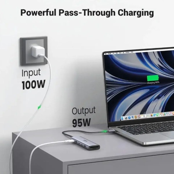 Фото - Хаб USB UGREEN USB3.2 Type-C --> HDMI 2хUSB 3.0 2xUSB-C 100W CM511 (45521)