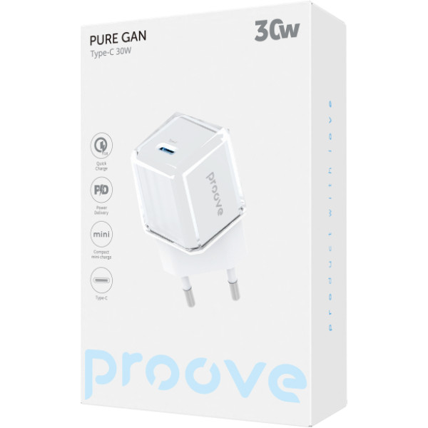 Фото - Мережевий зарядний пристрій Proove Pure GaN 30W (Type-C) White (WCPU30012202)