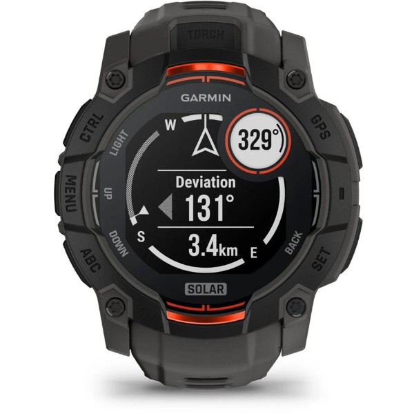 Фото - Смарт-часы Garmin Instinct 3, 50mm, Solar, Black Bezel with Charcoal Band (010-02935-00)