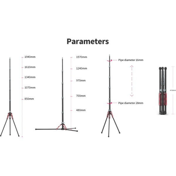 Фото - Штатив Ulanzi Full carbon fiber Multifunctional portable light tripod (UV-2784 MT-49)