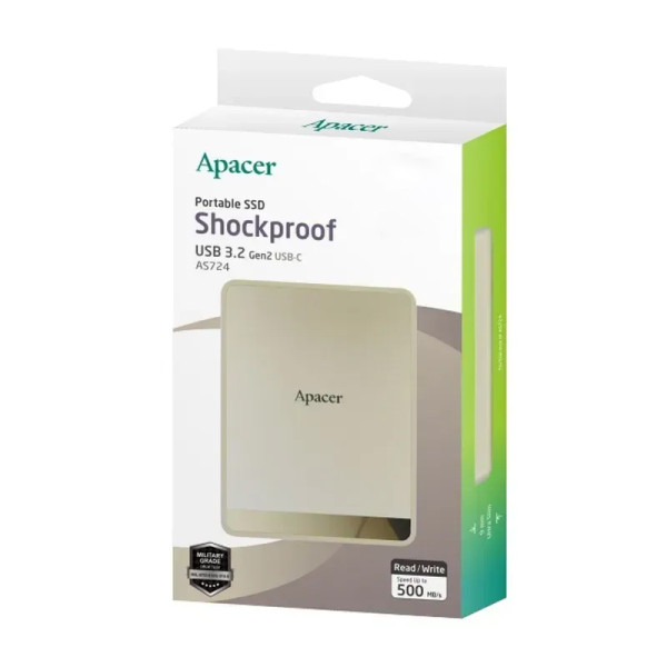 Фото - SSD-накопитель внешний Apacer AS724 1TB USB 3.2 Gen.2 Type-C Read/Write 500MB/s Cream (AP1TBAS724C-1)