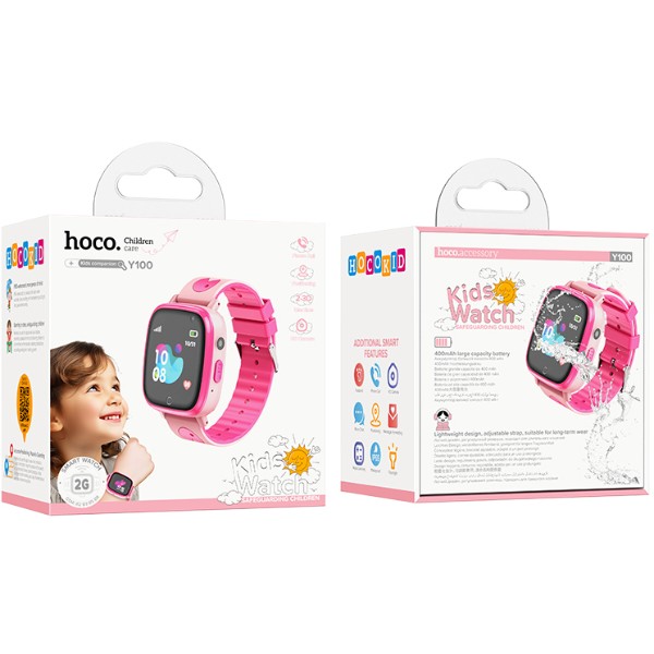 Фото - Дитячий годинник HOCO Y100 Pink (6942007625647)
