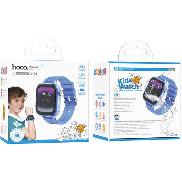 Фото - Дитячий годинник HOCO Y101 4G Blue (6942007626439)