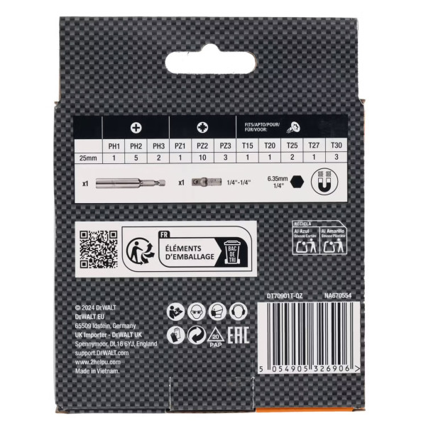 Фото - Біта для викрутки DeWALT McLaren, Phillips, Pozidriv, Torx (DT70901T)