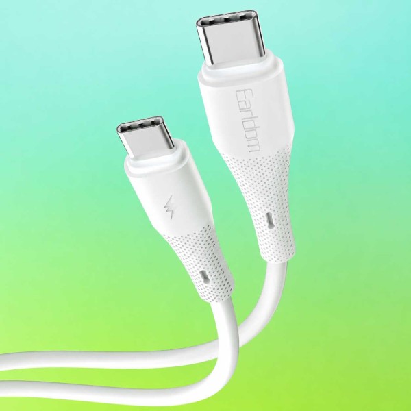 Фото - Кабель Earldom EC-185 (C-C) 60W Silicone Type-C to Type-C White (USB-000688)
