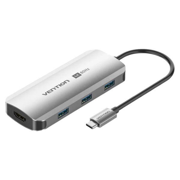 Фото - Хаб USB Vention USB3.1 Type-C HDMI 4K60Hz/USB 3.0x3/PD 100W (TQDHB)