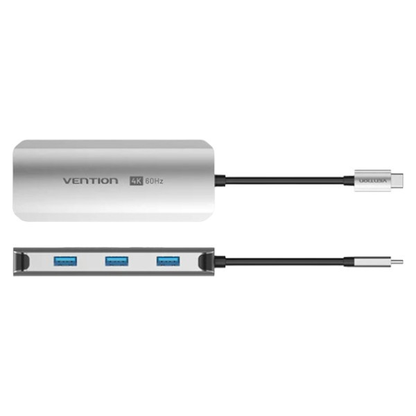 Фото - Хаб USB Vention USB3.1 Type-C HDMI 4K60Hz/USB 3.0x3/PD 100W (TQDHB)