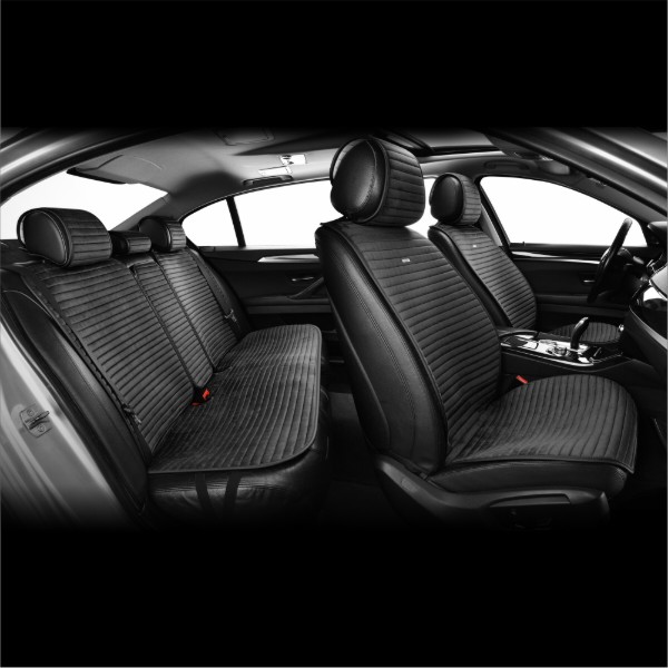 Фото - Комплект накидок на сидіння автомобіля CarLife Sport black (SC10104)