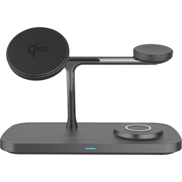 Фото - Беспроводное зарядное устройство Proove Magnetic Field Pro 3 in 1 Qi2 black (WSMP15002001) Фото - Беспроводное зарядное устройство Proove Magnetic Field Pro 3 in 1 Qi2 black (WSMP15002001)