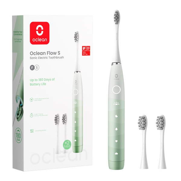 Фото - Зубна щітка електрична Oclean Flow S Electric Toothbrush Green (6970810557336) Фото - Зубна щітка електрична Oclean Flow S Electric Toothbrush Green (6970810557336)