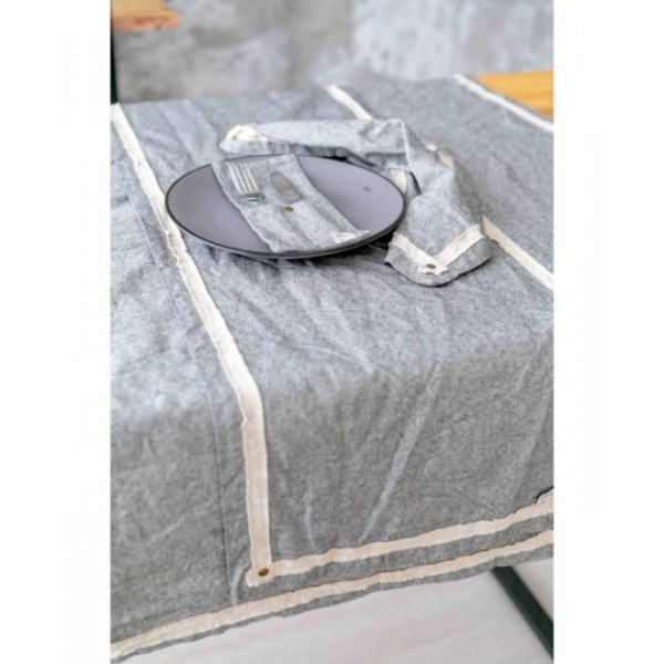 Фото - Скатертина кругла Прованс HYGGE Black D200 см (014103)