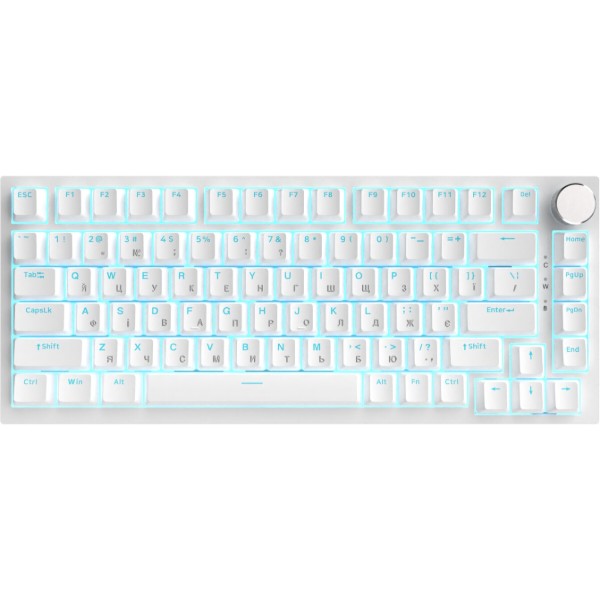 Фото - Клавиатура проводная игровая Ajazz AK820 Red Switch White USB-C (AK820-R-W)
