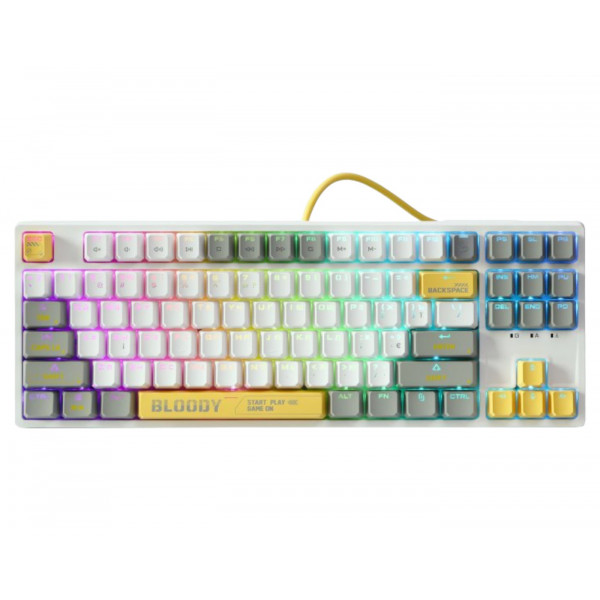 Фото - Клавиатура проводная игровая Bloody S87 (Energy White)