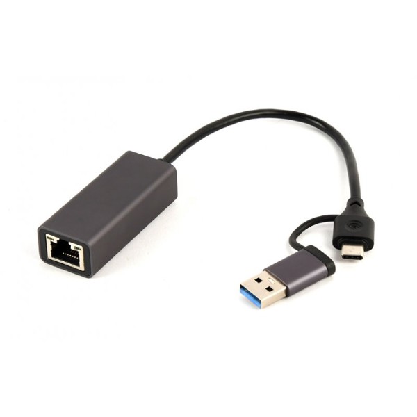 Фото - Переходник USB-C - Ethernet Cablexpert USB type-A / type-C (A-USB3AC-LAN-01)