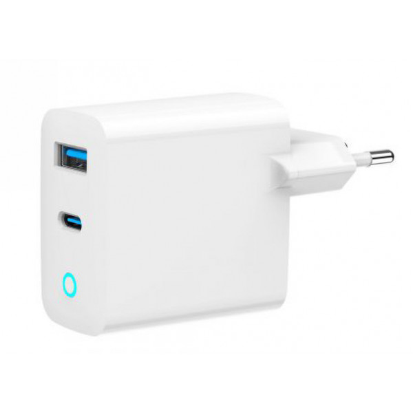 Фото - Мережевий зарядний пристрій Gembird 1 USB-A + 1 Type-C (TA-UC-PDQC45L-W-01)