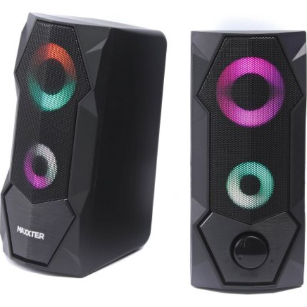 Фото - Компьютерная акустика компактная 2.0 Maxxter CSP-U002RGB Black