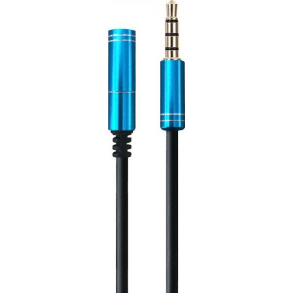 Фото - Кабель 3.5 мм -3.5 мм Maxxter M/F 1 m Black/Blue (A-3434-1m)