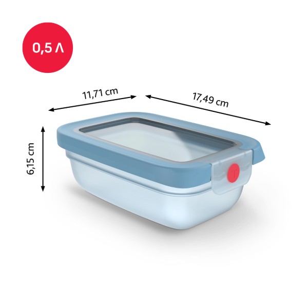 Фото - Ємність для зберігання Tefal N1210110 ONECLICK, 0,5 л блакитний