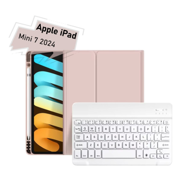 Фото - Чохол для планшету BeCover з бездротовою клавіатурою for Apple iPad Mini 7 2024 Pink (712996)