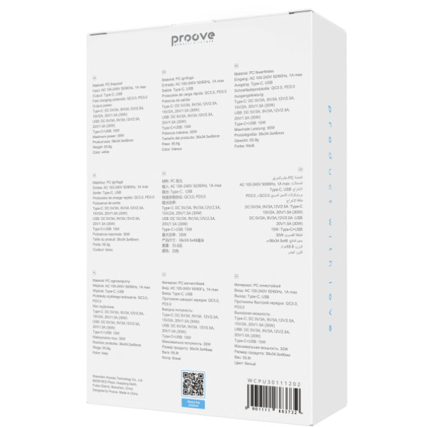 Фото - Мережевий зарядний пристрій Proove Pure GaN Plus 30W (Type-C + USB) White (WCPU30111202)