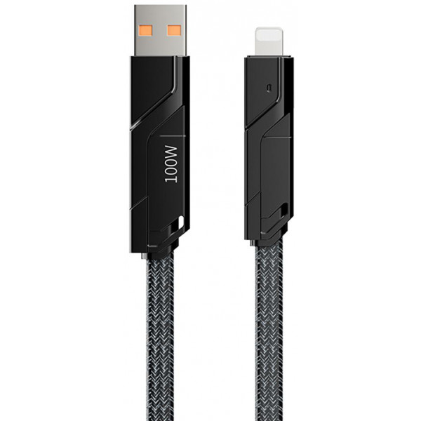 Фото - Кабель синхронізації даних Proda Azeada Armor PD-B96th Lightning 100W, Type-c USB to Type-C lightning 1,5 метри Black (PD-B96th-BK)