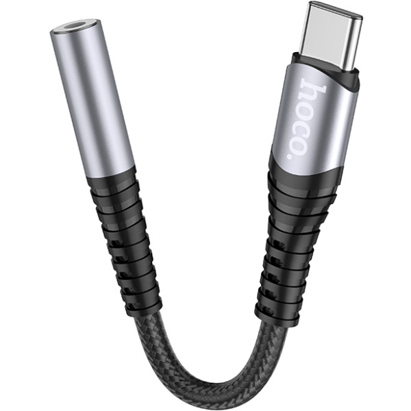 Фото - Кабель синхронізації даних HOCO LS33 Type-C Digital 3.5 Metal Gray (6931474761163)