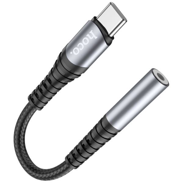 Фото - Кабель синхронізації даних HOCO LS33 Type-C Digital 3.5 Metal Gray (6931474761163)