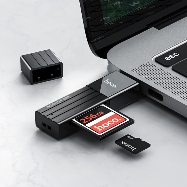 Фото - Кардридер HOCO HB20 Mindful 2-in-1card reader USB3.0 Black (6931474735218)