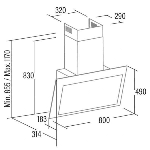 Фото - Витяжка декоративна Cata Thalassa 800 xgbk