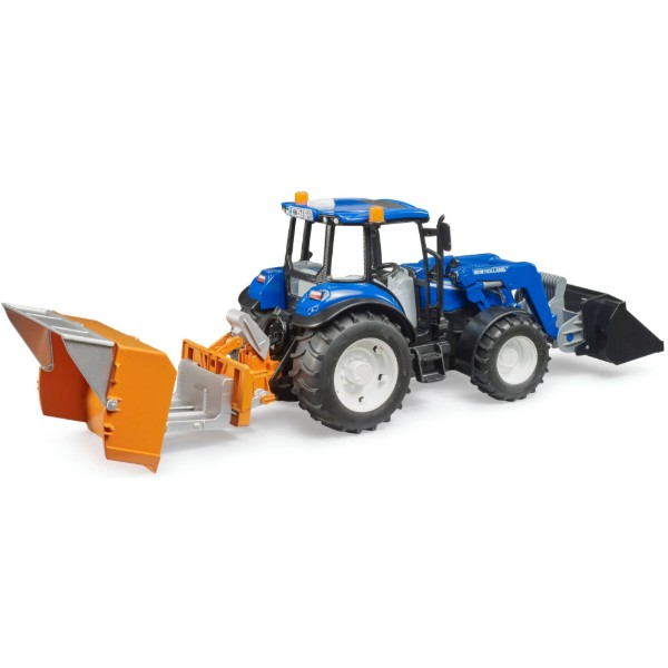 Фото - Наземная спецтехника BRUDER Трактор New Holland T5.121 с передним погрузчиком и аксессуарами (02187)