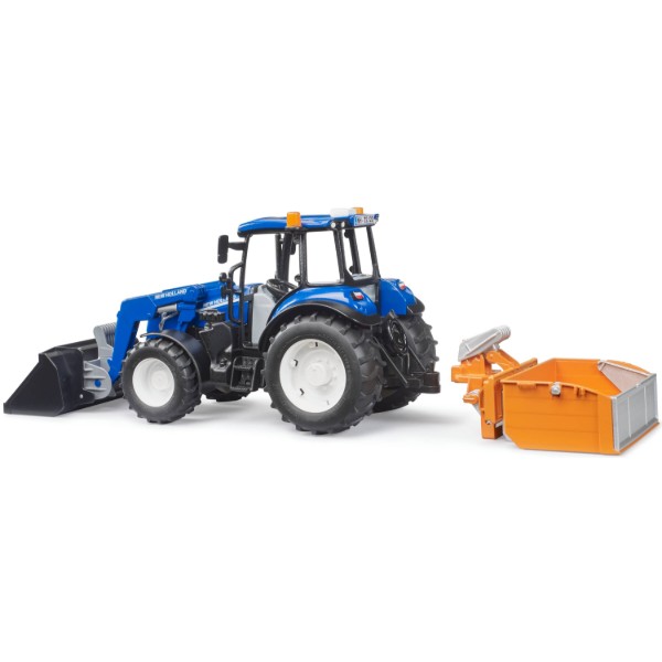 Фото - Наземная спецтехника BRUDER Трактор New Holland T5.121 с передним погрузчиком и аксессуарами (02187)