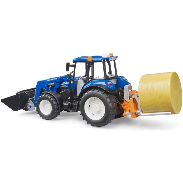 Фото - Наземная спецтехника BRUDER Трактор New Holland T5.121 с передним погрузчиком и аксессуарами (02187)