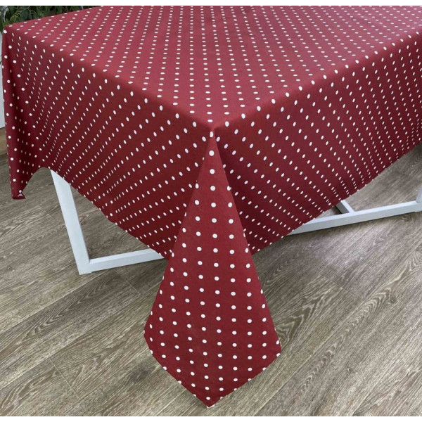 Фото - Скатерть прямоугольная Прованс 180х136 Горох бордо (021951)