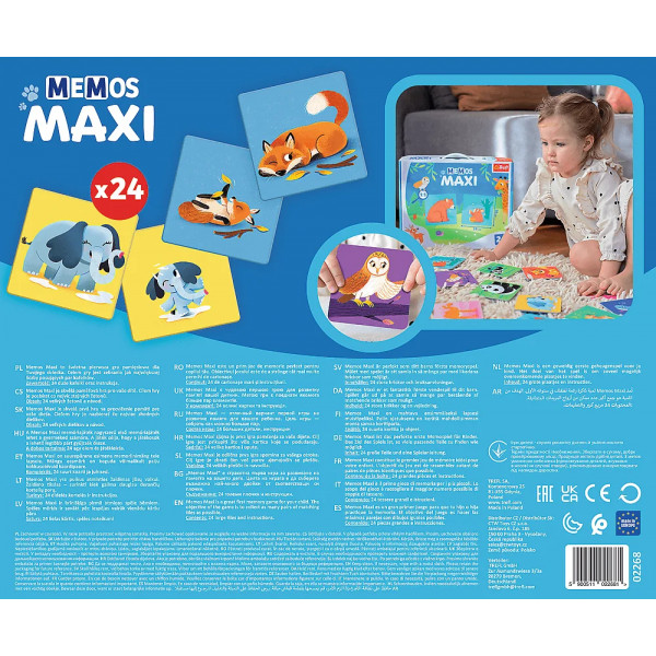 Фото - Настільна гра (до 2 років) Trefl "Мемос MAXI Батьки та діти тварин" (2268)
