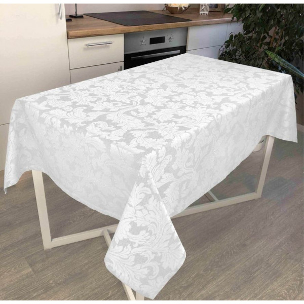 Фото - Скатертина квадратна Прованс 130х130 Сяйво Біле срібло (024529)