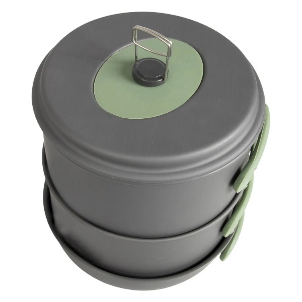 Фото - Набір посуду туристичний Bo-camp Explorer XL 4 Pieces Hard Anodized Grey/Green (2200249)