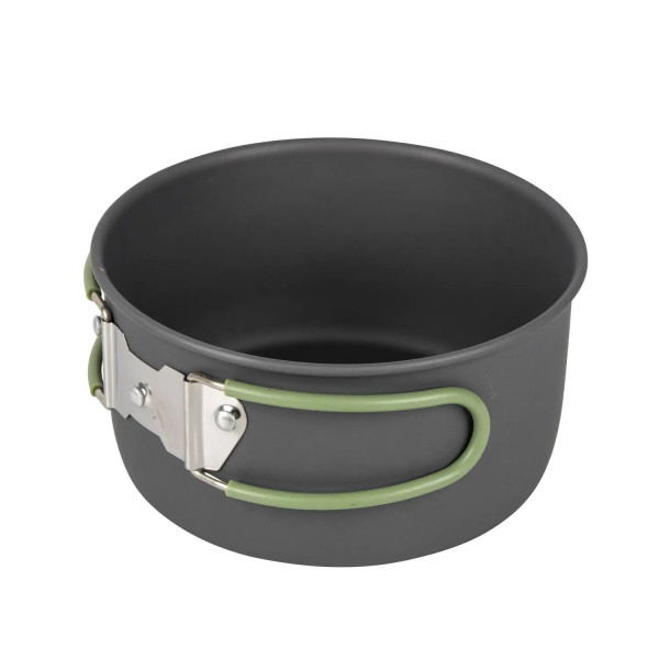 Фото - Набір посуду туристичний Bo-camp Explorer 4 Pieces Hard Anodized Grey/Green (2200244)