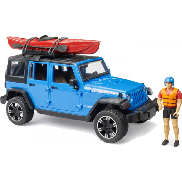 Фото - Автотранспорт BRUDER Автомобиль Jeep Wrangler Rubicon Unlimited с каяком и фигуркой (02529)