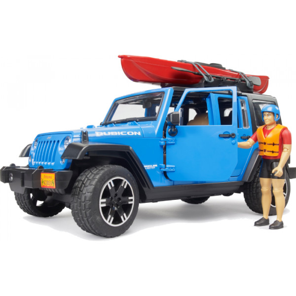 Фото - Автотранспорт BRUDER Автомобиль Jeep Wrangler Rubicon Unlimited с каяком и фигуркой (02529)